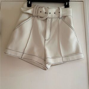 Cinq à Sept Cream High Waist Women's Shorts